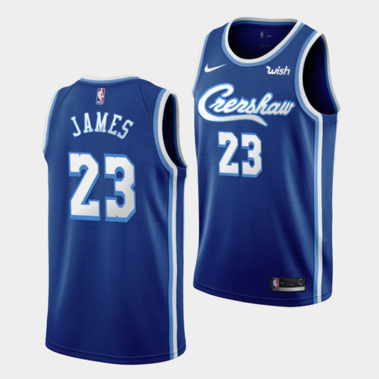 LA Lakers Concept Crenshaw #23 LeBron James Blue Basketball Jersey