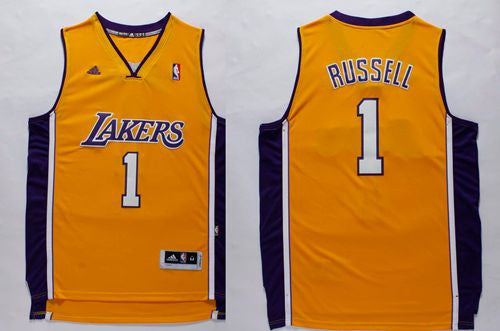 Lakers #1 D'Angelo Russell Yellow Stitched Basketball Jersey