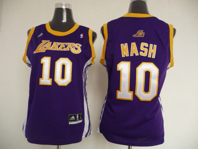 Lakers 10 Nash Purple New Fabric Women Basketball Jersey