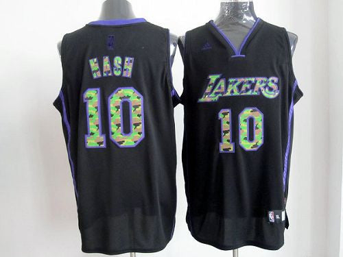 Lakers #10 Steve Nash Black Camo Fashion Stitched Basketball Jersey