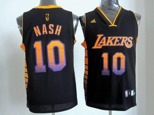 Lakers #10 Steve Nash Black Stitched Vibe Basketball Jersey