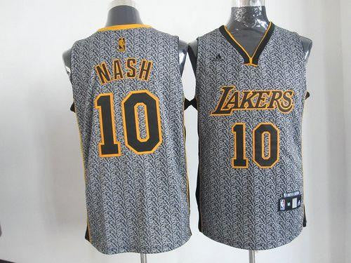 Lakers #10 Steve Nash Grey Static Fashion Stitched Basketball Jersey