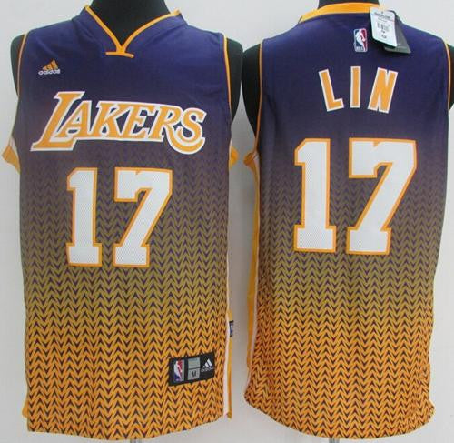 Lakers #17 Jeremy Lin Purple Resonate Fashion Stitched Basketball Jersey