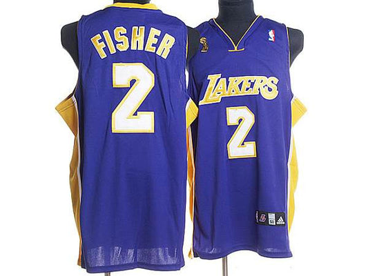 Lakers #2 Derek Fisher Stitched Purple Basketball Jersey