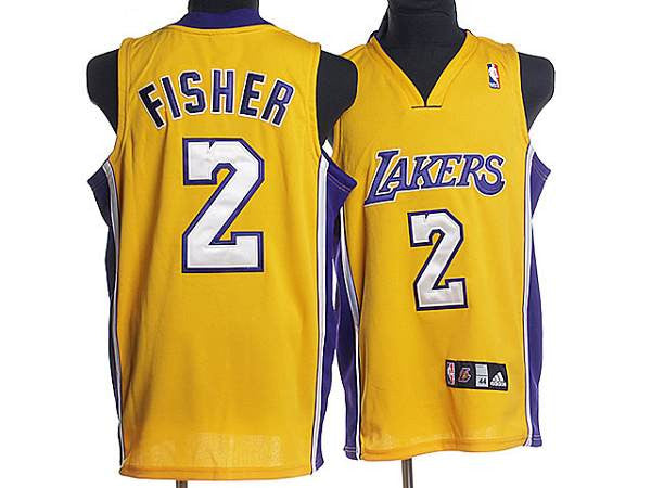 Lakers #2 Derek Fisher Stitched Yellow Basketball Jersey