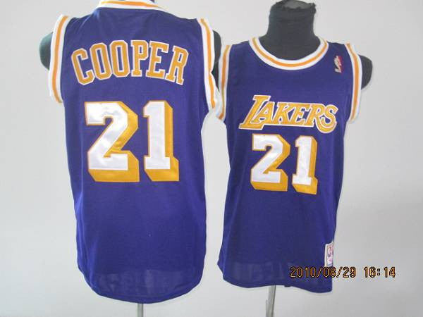 Lakers #21 Michael Cooper Stitched Purple Throwback Basketball Jersey