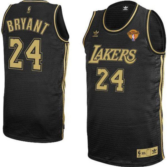 Lakers #24 Kobe Bryant Stitched Black Purple Number Final Patch Basketball Jersey