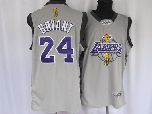 Lakers #24 Kobe Bryant Stitched Grey 2010 Finals Commemorative Basketball Jersey