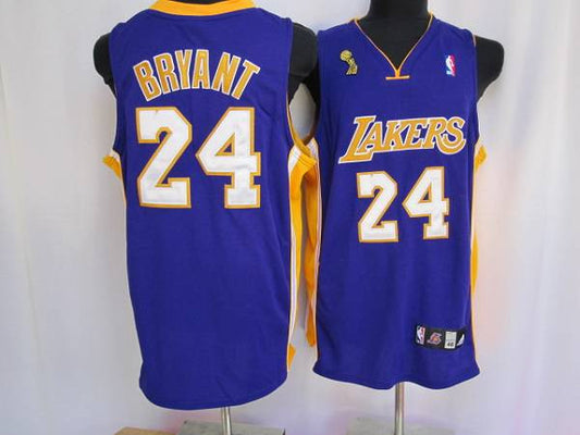 Lakers #24 Kobe Bryant Stitched Purple Champion Patch Basketball Jersey