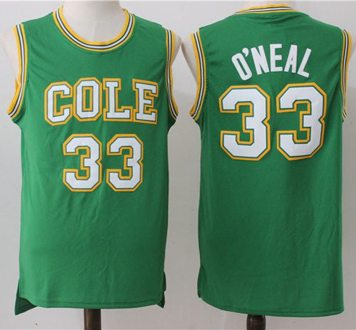 Lakers #33 Shaquille O'Neal Green Robert G. Cole High School Stitched Basketball Jersey