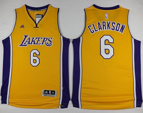 Lakers #6 Jordan Clarkson Yellow Stitched Basketball Jersey