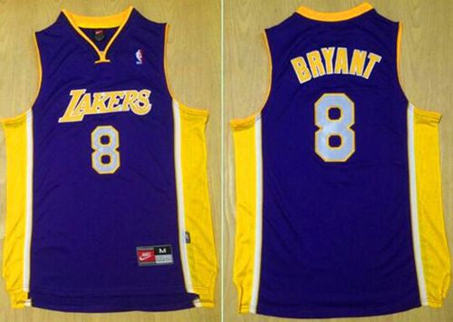 Lakers #8 Kobe Bryant Purple Throwback Stitched Basketball Jersey