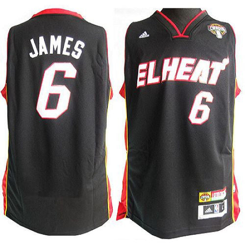 Latin Nights Heat #6 LeBron James Black Stitched Basketball Jersey