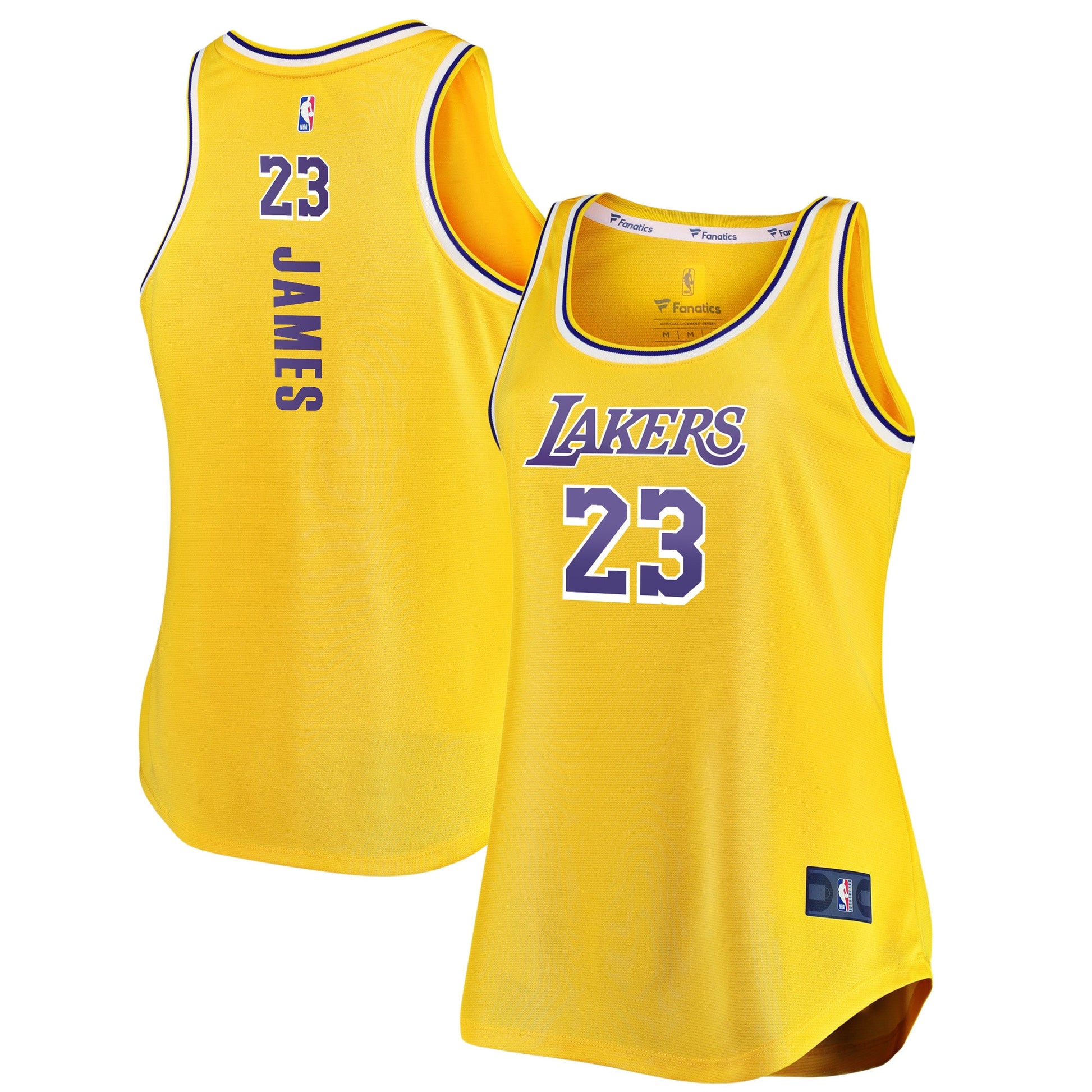 Lebron James Los Angeles Lakers Branded Women's Fast Break Tank Basketball Jersey - Gold