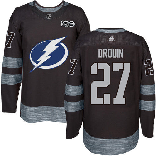 Lightning #27 Jonathan Drouin Black 1917-2017 100th Anniversary Stitched Hockey Jersey