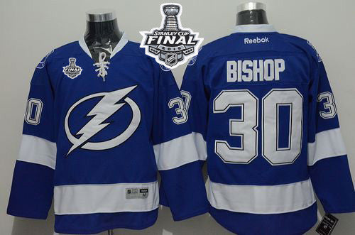 Lightning #30 Ben Bishop Blue 2015 Stanley Cup Stitched Hockey Jersey