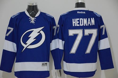 Lightning #77 Victor Hedman Blue Stitched Hockey Jersey