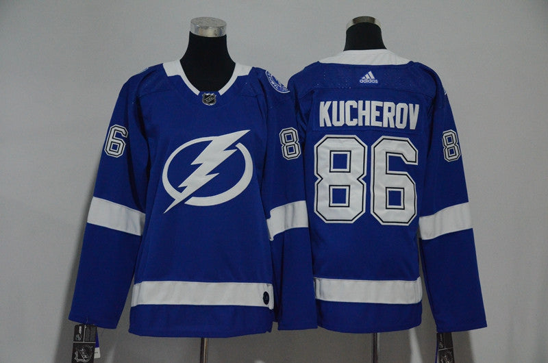 Lightning 86 Nikita Kucherov Blue Women Hockey Jersey