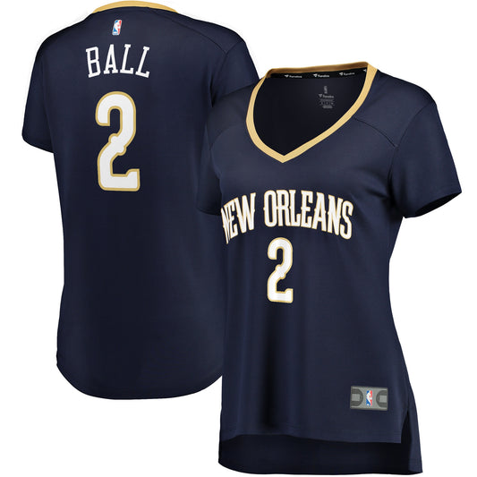 Lonzo Ball New Orleans Pelicans Branded Women's Fast Break Basketball Jersey Navy - Icon Edition