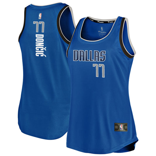 Luka Doncic Dallas Mavericks Branded Women's Fast Break Team Tank Basketball Jersey - Icon Edition - Blue