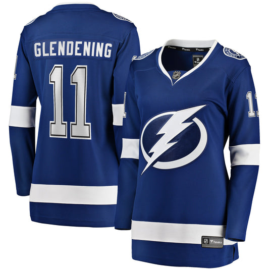 Luke Glendening Tampa Bay Lightning Branded Women's Home Breakaway Player Hockey Jersey - Blue