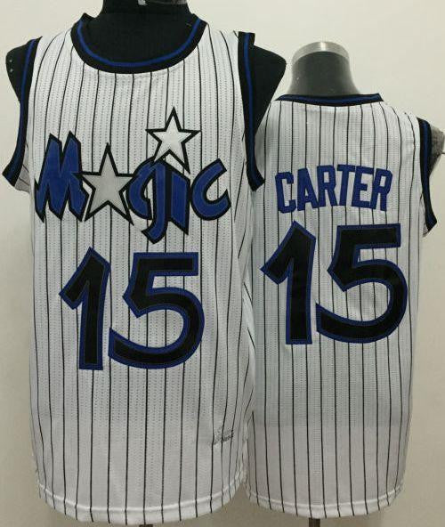 Magic #15 Vince Carter White Throwback Stitched Basketball Jersey