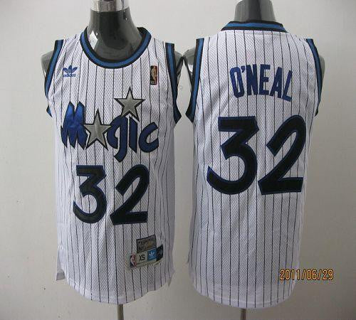 Magic #32 Shaquille O'Neal Stitched White Throwback Basketball Jersey