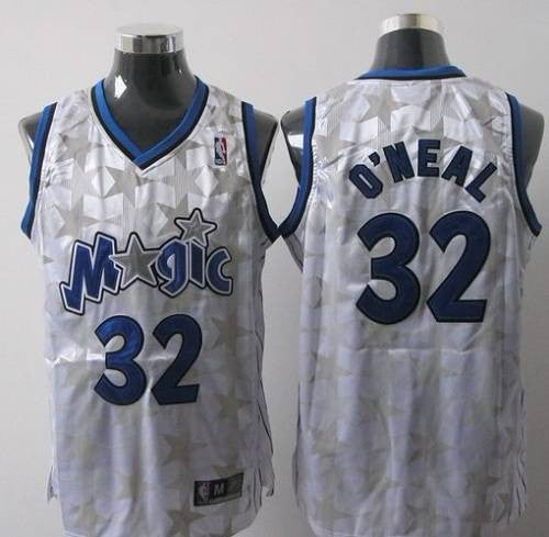 Magic #32 Shaquille O'Neal White Star Limited Edition Stitched Basketball Jersey