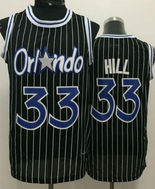 Magic #33 Grant Hill Black Throwback Stitched Basketball Jersey