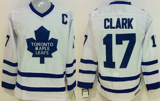 Maple Leafs #17 Wendel Clark White CCM Throwback Stitched Hockey Jersey