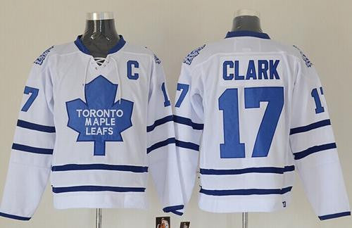 Maple Leafs #17 Wendel Clark White Stitched Hockey Jersey