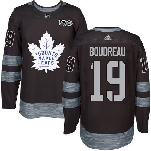 Maple Leafs #19 Bruce Boudreau Black 1917-2017 100th Anniversary Stitched Hockey Jersey