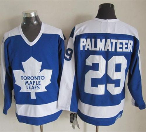 Maple Leafs #29 Mike Palmateer Blue/White CCM Throwback Stitched Hockey Jersey