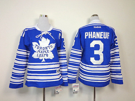 Maple Leafs 3 Phaneuf Blue Women Classic Hockey Jersey