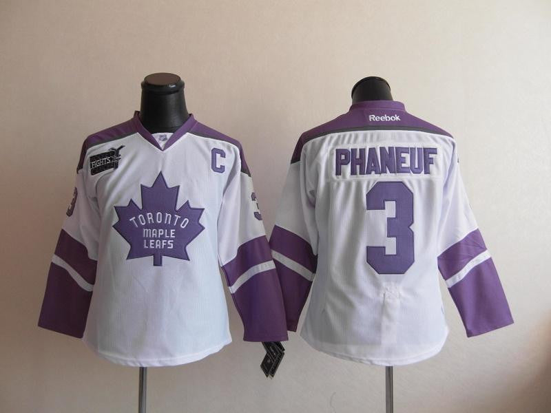 Maple Leafs 3 Phaneuf White Women Hockey Jersey