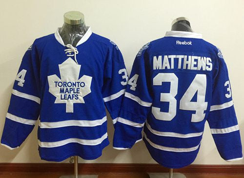 Maple Leafs #34 Auston Matthews Blue Home Stitched Hockey Jersey