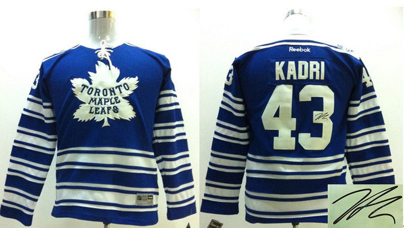 Maple Leafs 43 Kadri Blue Signature Edition Youth Hockey Jerseys