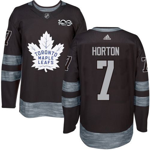 Maple Leafs #7 Tim Horton Black 1917-2017 100th Anniversary Stitched Hockey Jersey