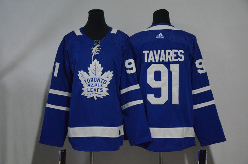 Maple Leafs 91 John Tavares Blue Youth Hockey Jersey