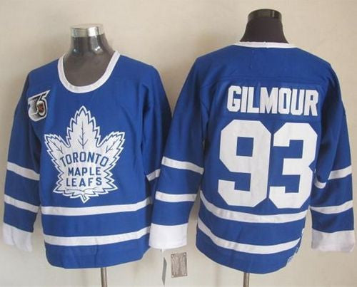 Maple Leafs #93 Doug Gilmour Blue 75th CCM Throwback Stitched Hockey Jersey