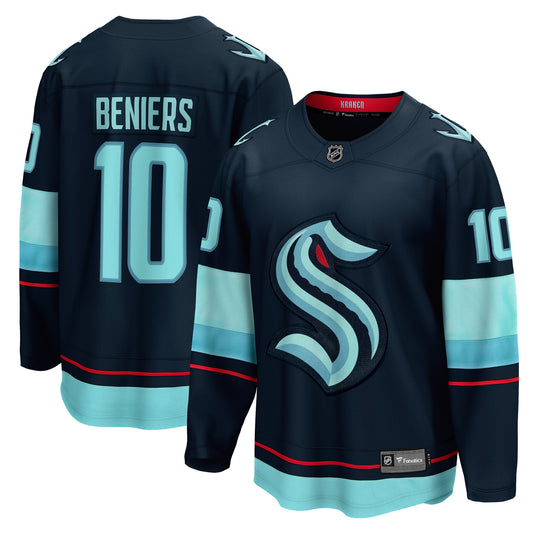 Matty Beniers Branded Premier Breakaway Player Hockey Jersey - Deep Sea Blue