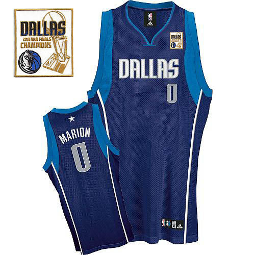 Mavericks 2011 Champion Patch #0 Shawn Marion Blue Stitched Basketball Jersey