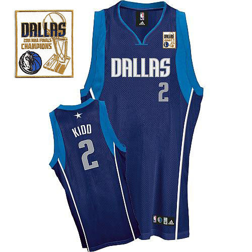 Mavericks 2011 Champion Patch #2 Jason Kidd Blue Stitched Basketball Jersey