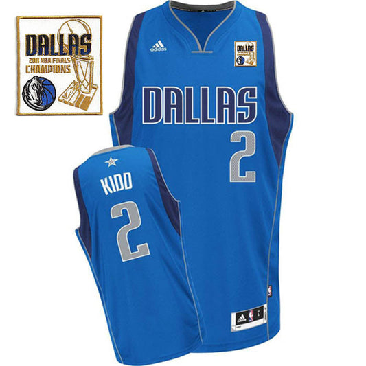 Mavericks 2011 Champion Patch #2 Jason Kidd Sky Blue Stitched Basketball Jersey