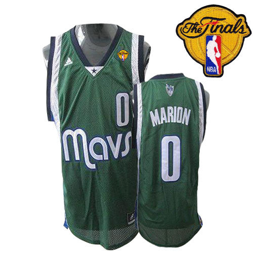 Mavericks 2011 Finals Patch #0 Shawn Marion Revolution 30 Green Stitched Basketball Jersey