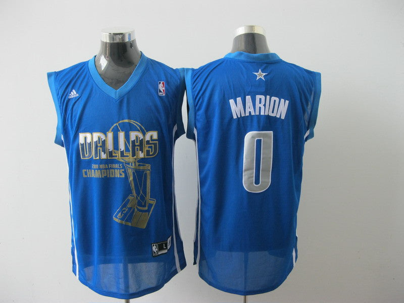 Mavericks 2011 Finals Champions #0 Shawn Marion Revolution 30 Blue Stitched Basketball Jersey