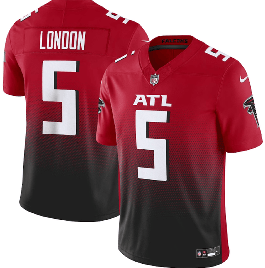 Men's Atlanta Falcons #5 Drake London Red/Black 2023 F.U.S.E. Untouchable Limited Football Stitched Jersey