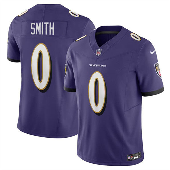 Men's Baltimore Ravens #0 Roquan Smith Purple 2023 F.U.S.E. Limited Football Stitched Jersey