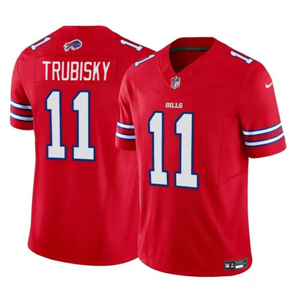 Men's Buffalo Bills #11 Mitch Trubisky Red 2023 F.U.S.E. Untouchable Limited Football Stitched Jersey