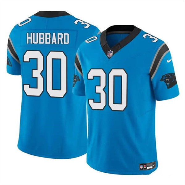 Men's Carolina Panthers #30 Chuba Hubbard Blue 2023 F.U.S.E. Limited Football Stitched Jersey